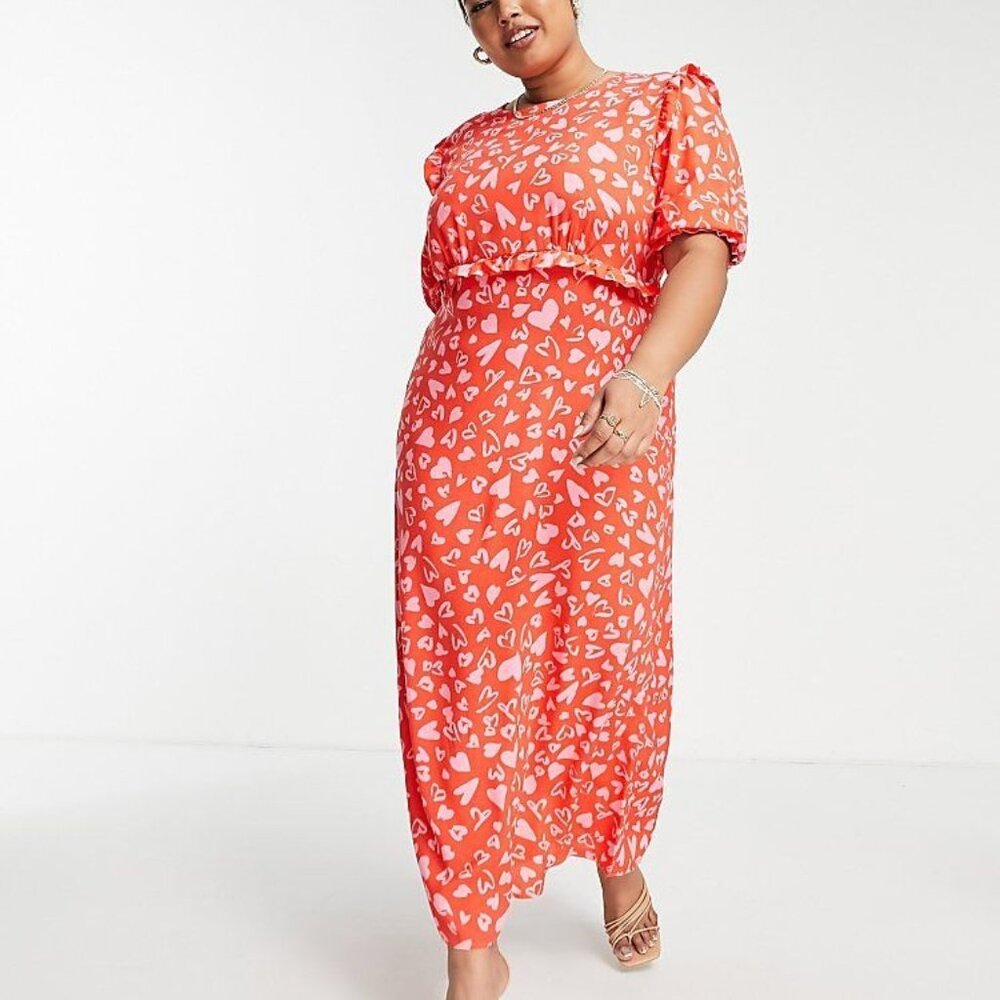 Nobody's Child Nova Heart Pink Curve Felicia Midi Maternity Dress 18 US/22 UK